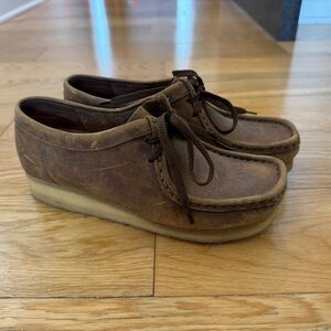 Clarks Originals 38257 WALLABEE Women Brown Beeswax Chukka Boots